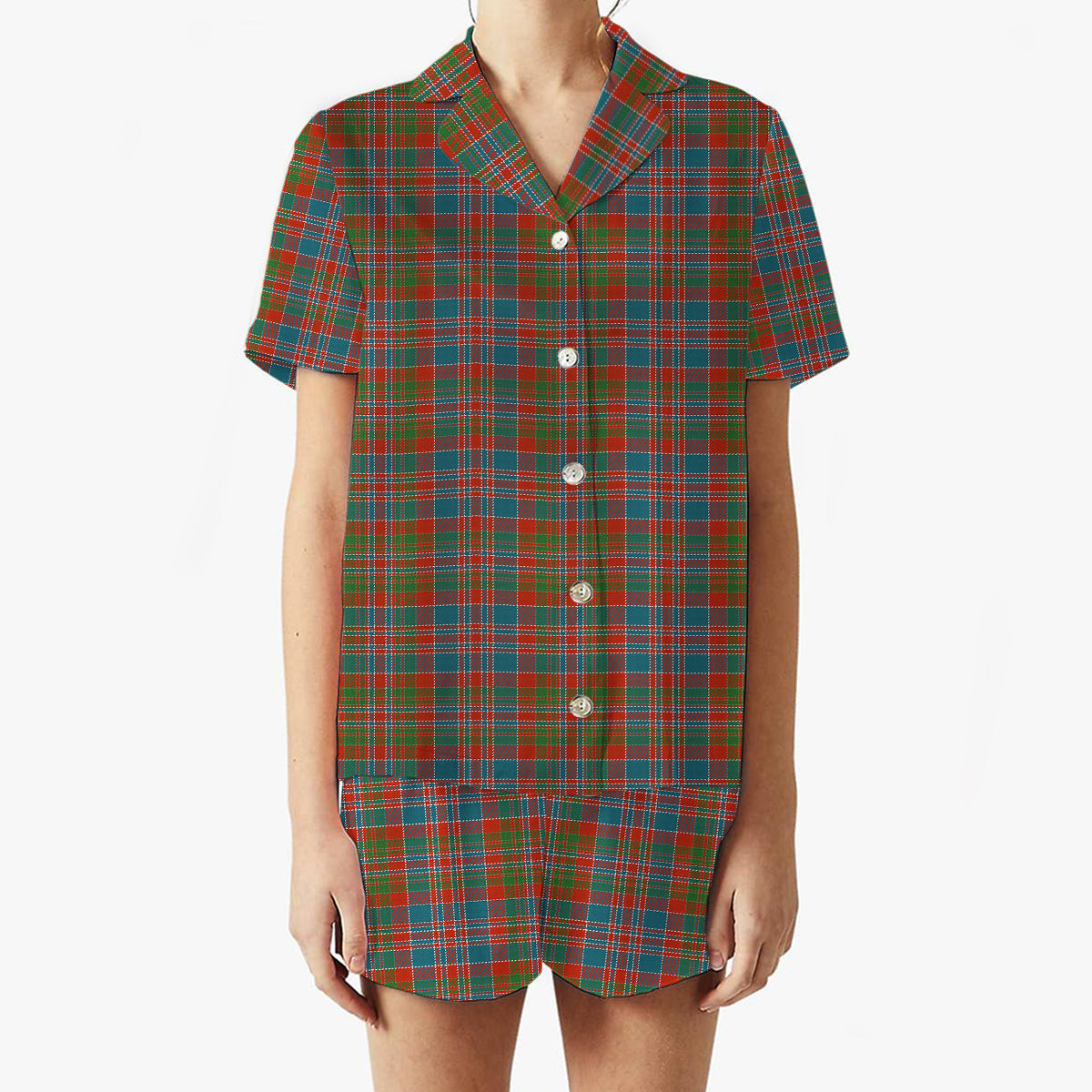 ScotsTee Shop Scottish McDonald of Boisdale Ancient Women's Short Sleeve Short Set Tartan Pyjama Set