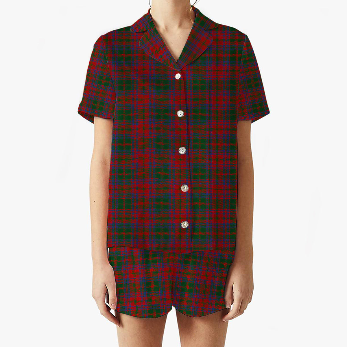 ScotsTee Shop Scottish Stewart of Urrard Women's Short Sleeve Short Set Tartan Pyjama Set
