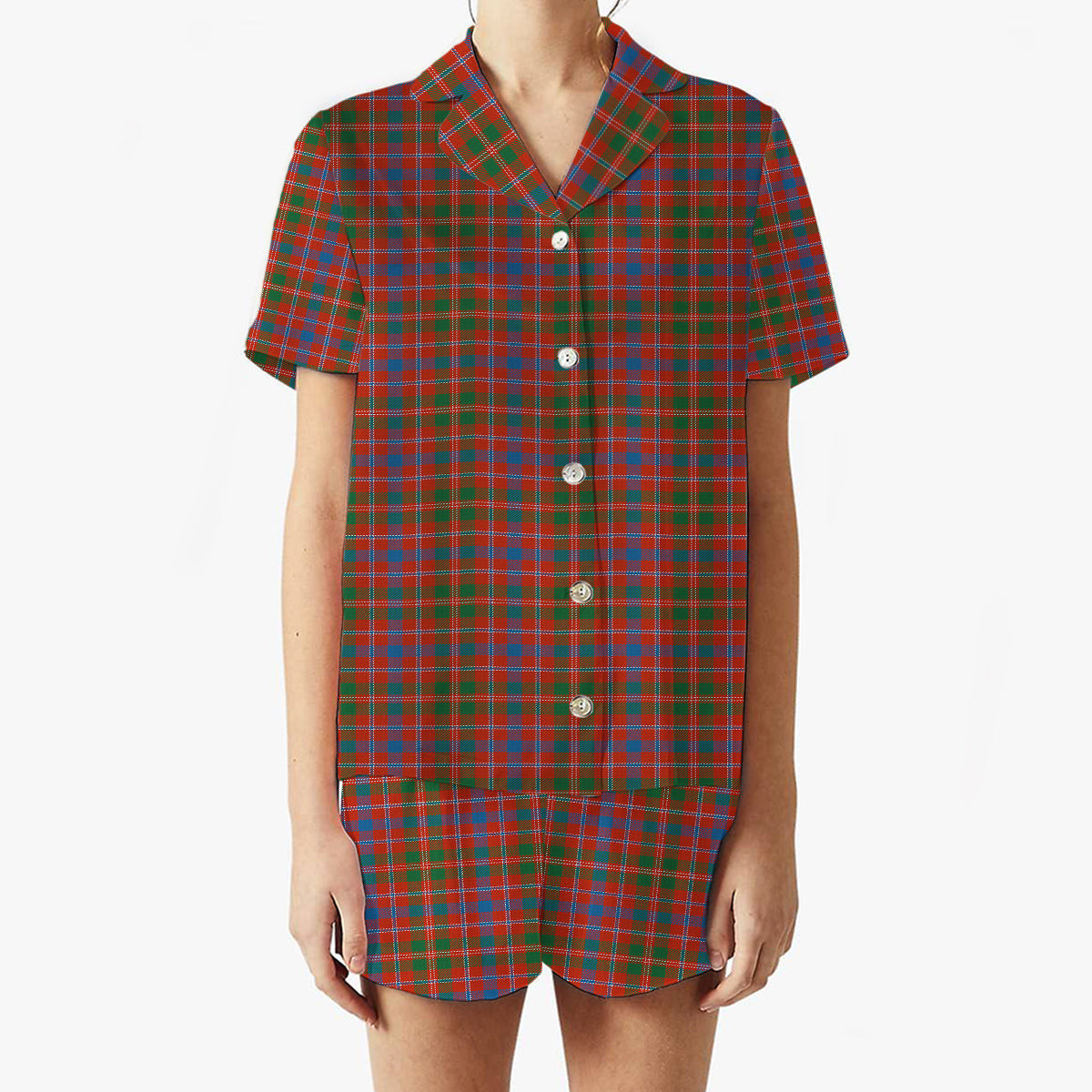 ScotsTee Shop Scottish MacDonald of Glenaladale Ancient Women's Short Sleeve Short Set Tartan Pyjama Set