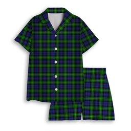 ScotsTee Shop Scottish Gordon Modern Women's Short Sleeve Short Set Tartan Pyjama Set