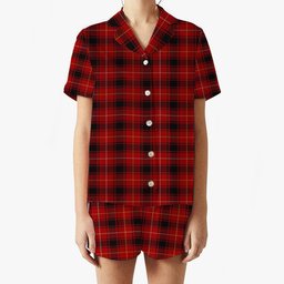 ScotsTee Shop Scottish McIver Modern Women's Short Sleeve Short Set Tartan Pyjama Set