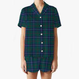 ScotsTee Shop Scottish Irvine of Bonshaw Tower Modern Women's Short Sleeve Short Set Tartan Pyjama Set