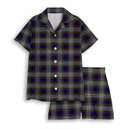 ScotsTee Shop Scottish Highfield Dress Women's Short Sleeve Short Set Tartan Pyjama Set