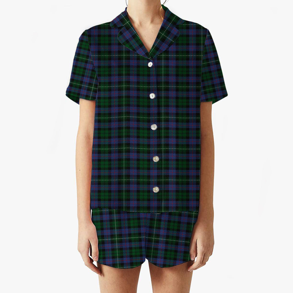ScotsTee Shop Scottish Urquhart Brydone Women's Short Sleeve Short Set Tartan Pyjama Set