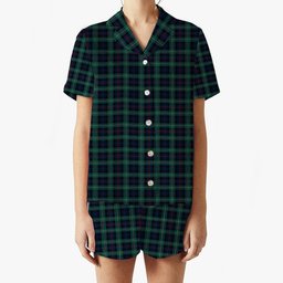 ScotsTee Shop Scottish MacKenzie Modern Women's Short Sleeve Short Set Tartan Pyjama Set