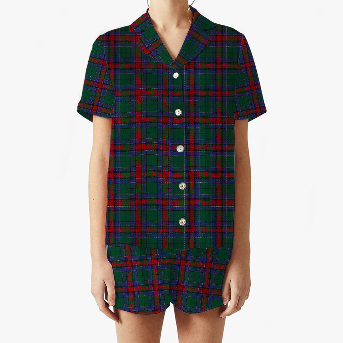 ScotsTee Shop Scottish Jardine Dress Women's Short Sleeve Short Set Tartan Pyjama Set
