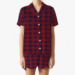 ScotsTee Shop Scottish Wishart Dress Women's Short Sleeve Short Set Tartan Pyjama Set