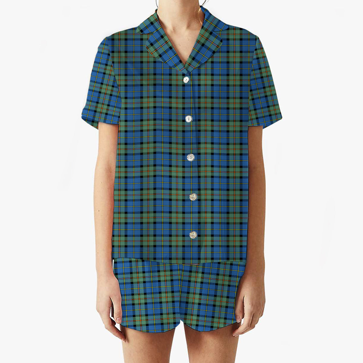 ScotsTee Shop Scottish MacLeod of Harris Ancient Women's Short Sleeve Short Set Tartan Pyjama Set
