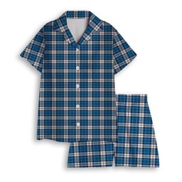 ScotsTee Shop Scottish Strathclyde District Women's Short Sleeve Short Set Tartan Pyjama Set