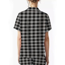ScotsTee Shop Scottish MacPhee Black and White Women's Short Sleeve Short Set Tartan Pyjama Set