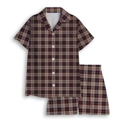 ScotsTee Shop Scottish MacPherson Hunting Ancient Women's Short Sleeve Short Set Tartan Pyjama Set