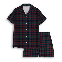 ScotsTee Shop Scottish Robertson of Struan Modern Women's Short Sleeve Short Set Tartan Pyjama Set