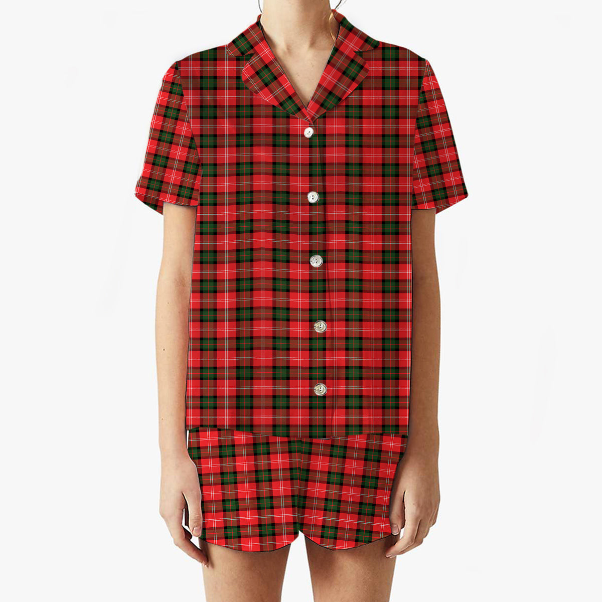 ScotsTee Shop Scottish Nisbet Modern Women's Short Sleeve Short Set Tartan Pyjama Set