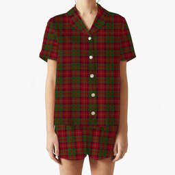 ScotsTee Shop Scottish Shaw of Tordarroch Red Dress Women's Short Sleeve Short Set Tartan Pyjama Set