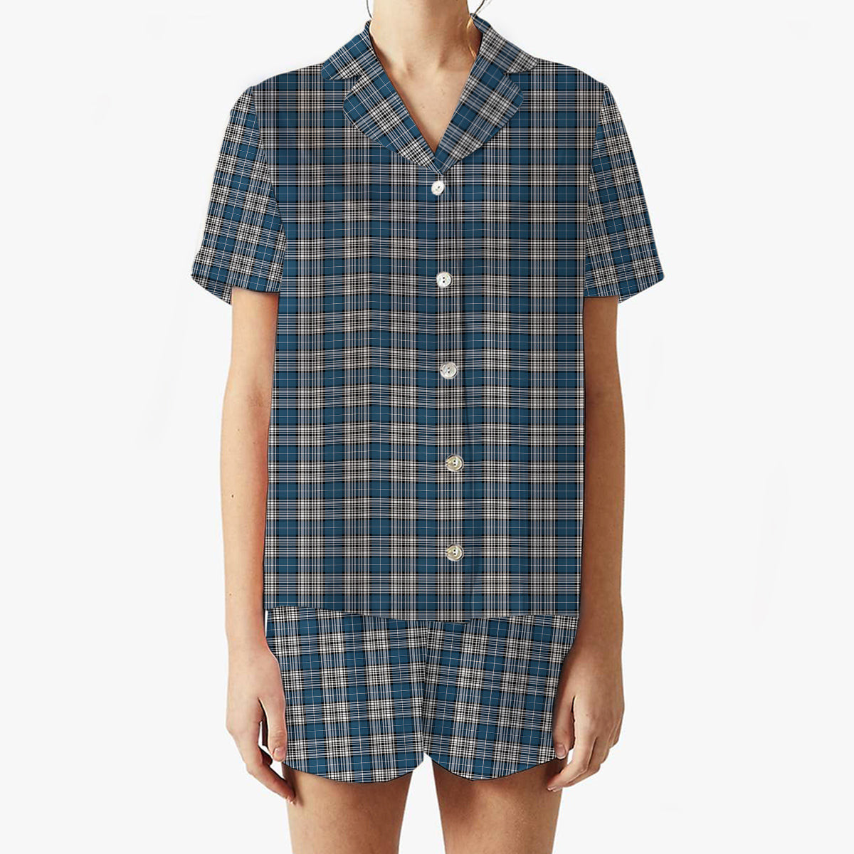 ScotsTee Shop Scottish Napier Modern Women's Short Sleeve Short Set Tartan Pyjama Set