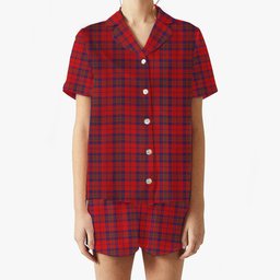 ScotsTee Shop Scottish Ross Old Modern Women's Short Sleeve Short Set Tartan Pyjama Set