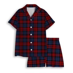 ScotsTee Shop Scottish McLachlan Modern Women's Short Sleeve Short Set Tartan Pyjama Set