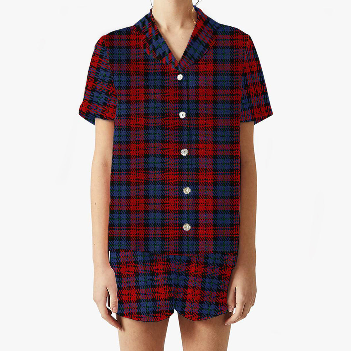 ScotsTee Shop Scottish McLachlan Modern Women's Short Sleeve Short Set Tartan Pyjama Set