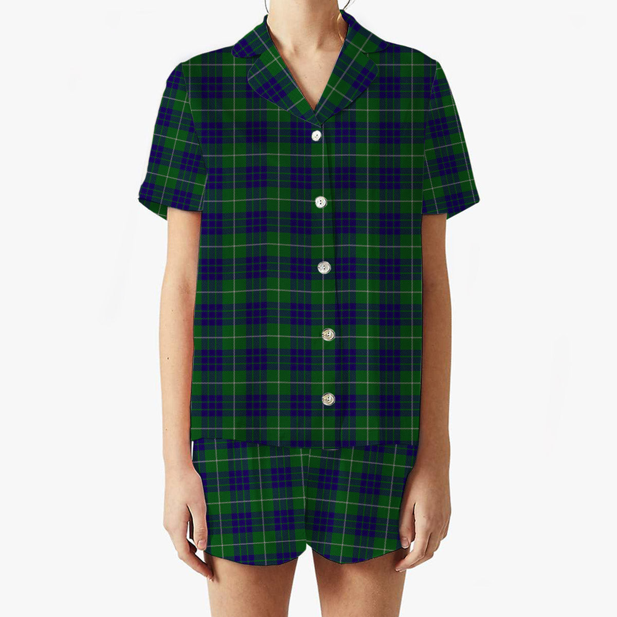 ScotsTee Shop Scottish Hamilton Hunting Women's Short Sleeve Short Set Tartan Pyjama Set