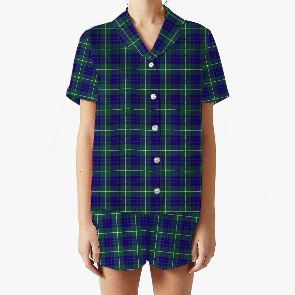 ScotsTee Shop Scottish Hamilton Hunting Modern Women's Short Sleeve Short Set Tartan Pyjama Set