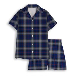 ScotsTee Shop Scottish Kinnaird Modern Women's Short Sleeve Short Set Tartan Pyjama Set