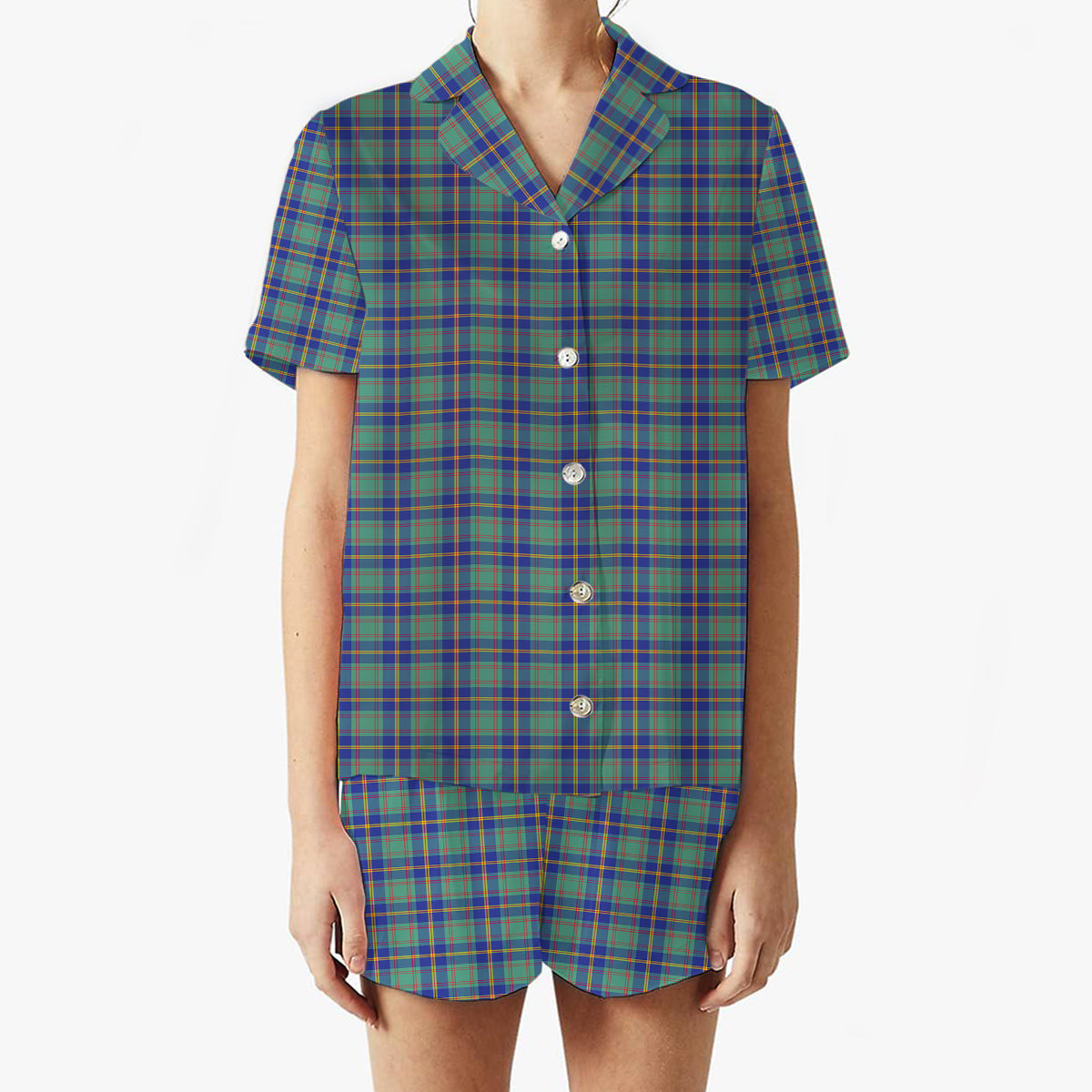 ScotsTee Shop Scottish US Marine Women's Short Sleeve Short Set Tartan Pyjama Set
