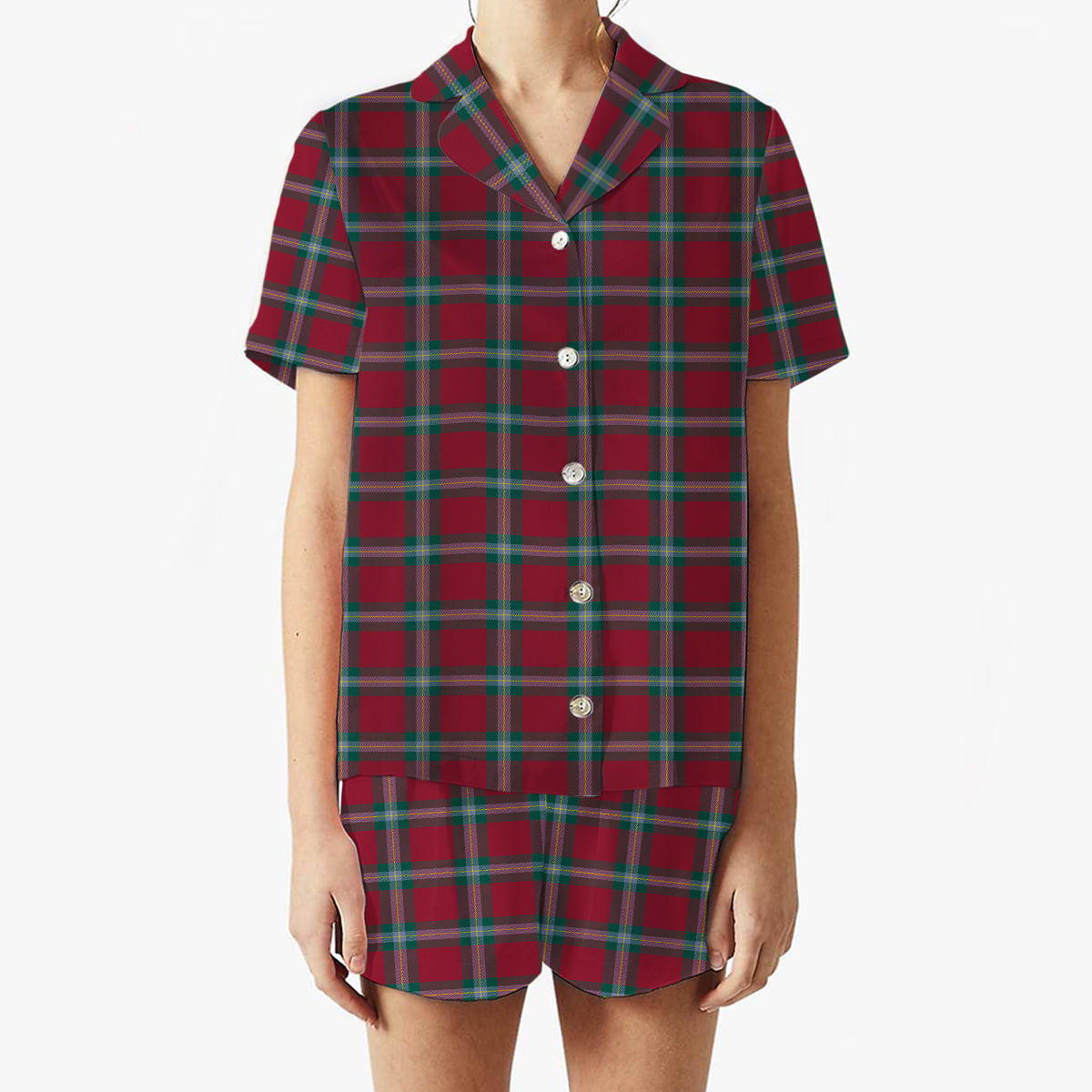 ScotsTee Shop Scottish McLaine of Loch Buie Modern Women's Short Sleeve Short Set Tartan Pyjama Set