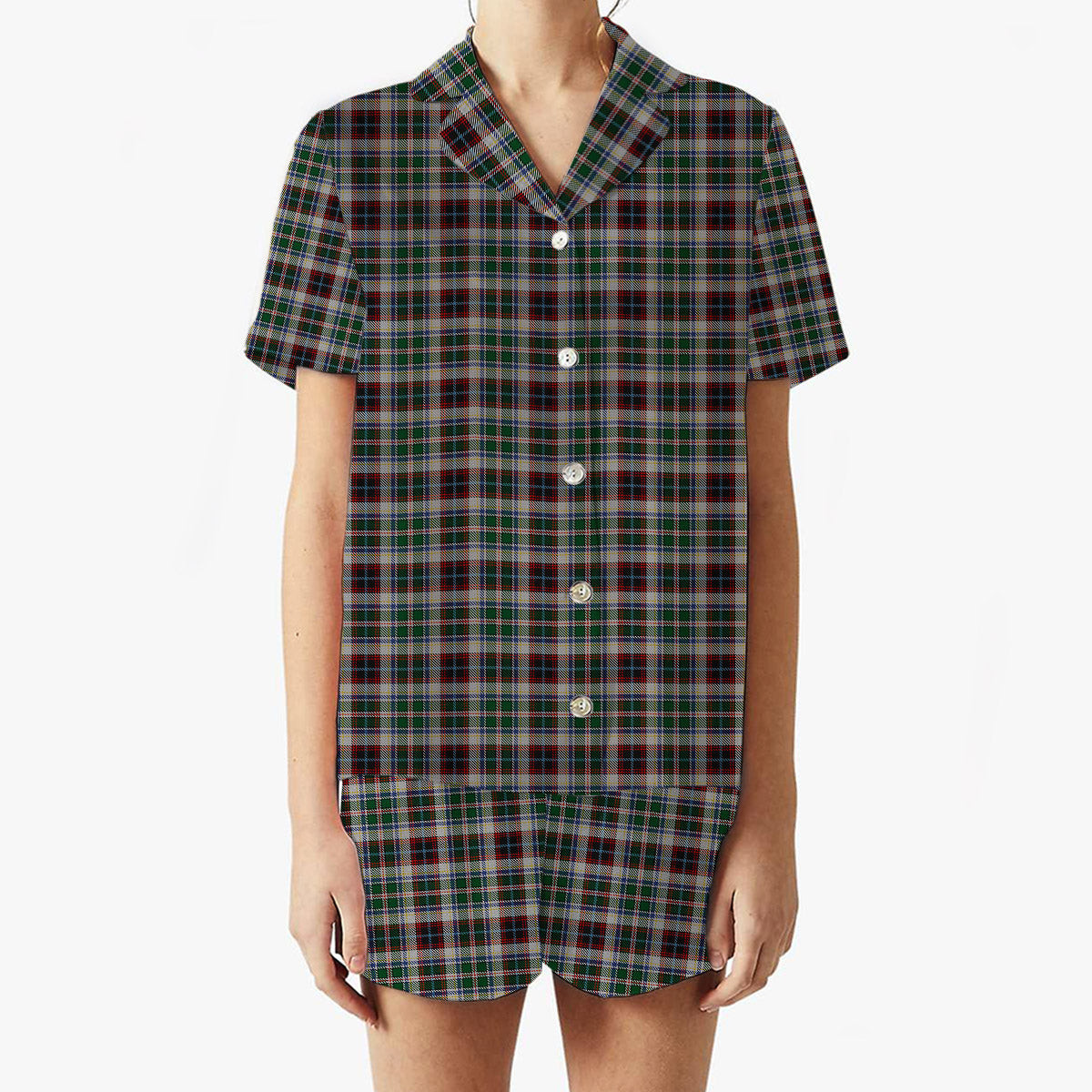 ScotsTee Shop Scottish Innes Dress Women's Short Sleeve Short Set Tartan Pyjama Set