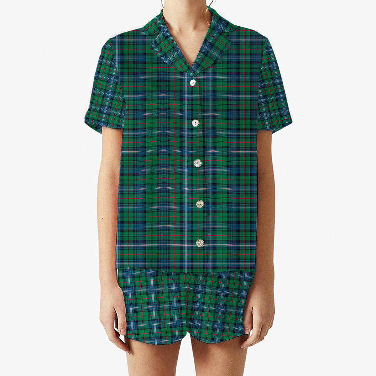 ScotsTee Shop Scottish Urquhart Ancient Women's Short Sleeve Short Set Tartan Pyjama Set