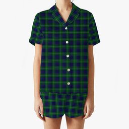 ScotsTee Shop Scottish Hamilton Green Hunting Women's Short Sleeve Short Set Tartan Pyjama Set