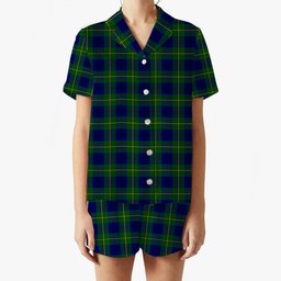 ScotsTee Shop Scottish Johnstone Modern Women's Short Sleeve Short Set Tartan Pyjama Set