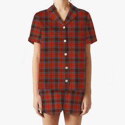 ScotsTee Shop Scottish Leslie Red Ancient Women's Short Sleeve Short Set Tartan Pyjama Set