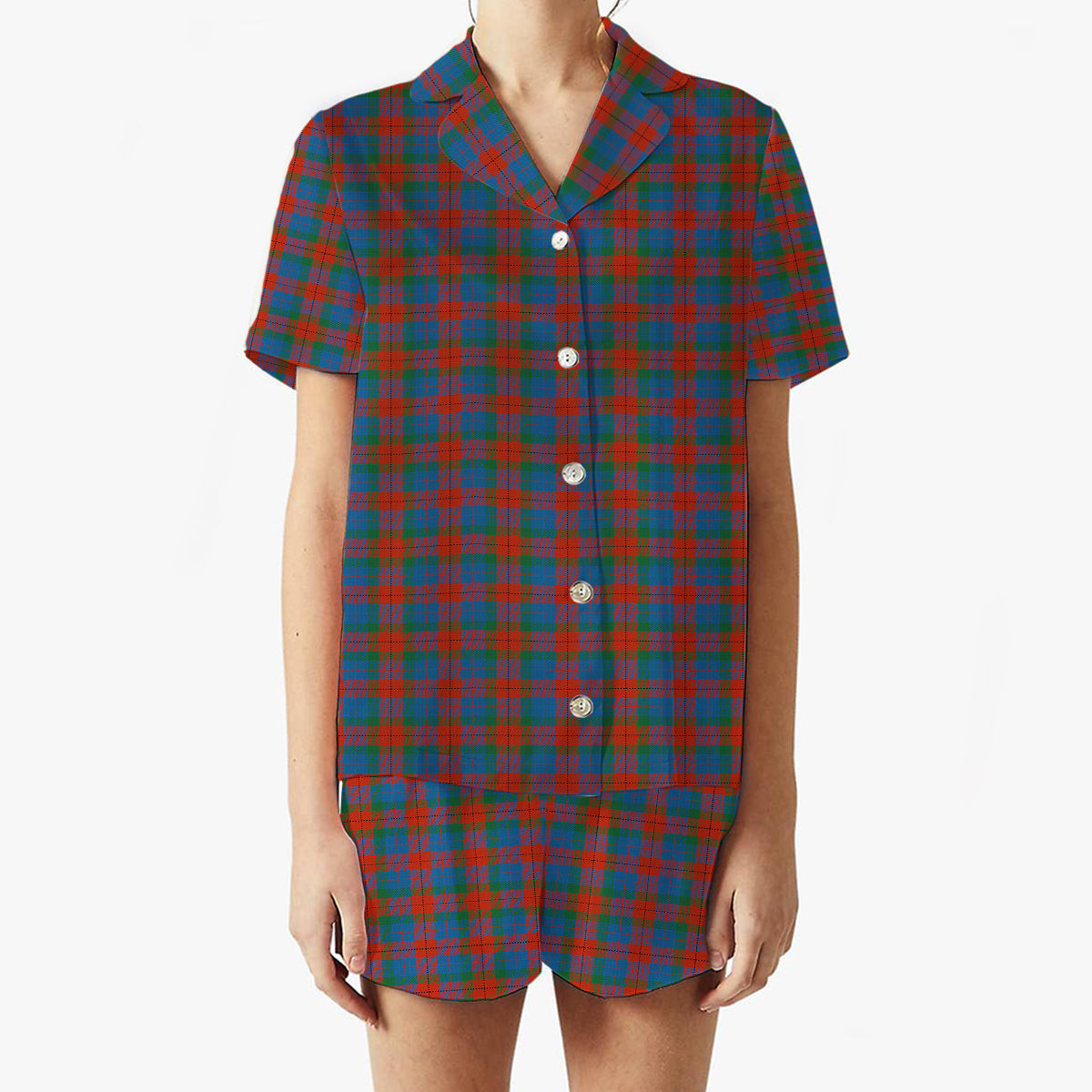 ScotsTee Shop Scottish Skene of Cromar Ancient Women's Short Sleeve Short Set Tartan Pyjama Set