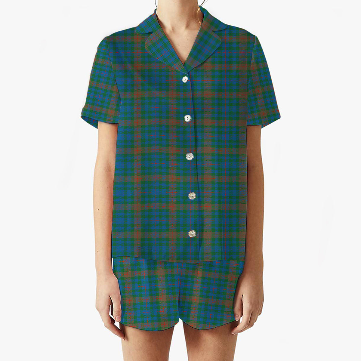 ScotsTee Shop Scottish Tennant Yules Ancient Women's Short Sleeve Short Set Tartan Pyjama Set