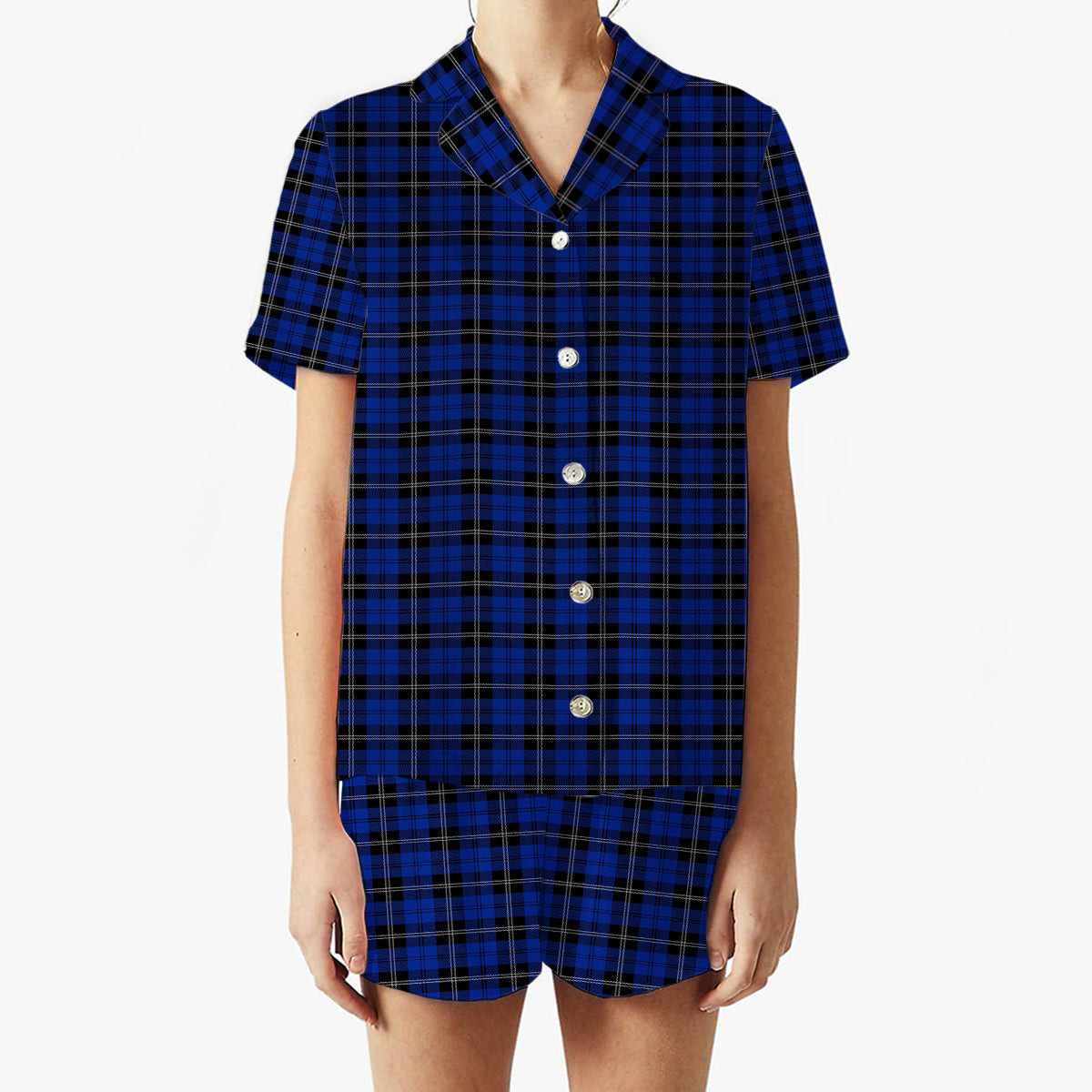 ScotsTee Shop Scottish Swan Women's Short Sleeve Short Set Tartan Pyjama Set