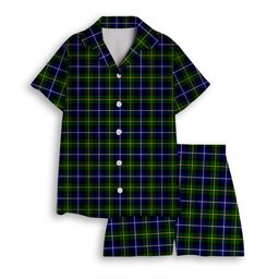 ScotsTee Shop Scottish MacNeill of Barra Modern Women's Short Sleeve Short Set Tartan Pyjama Set