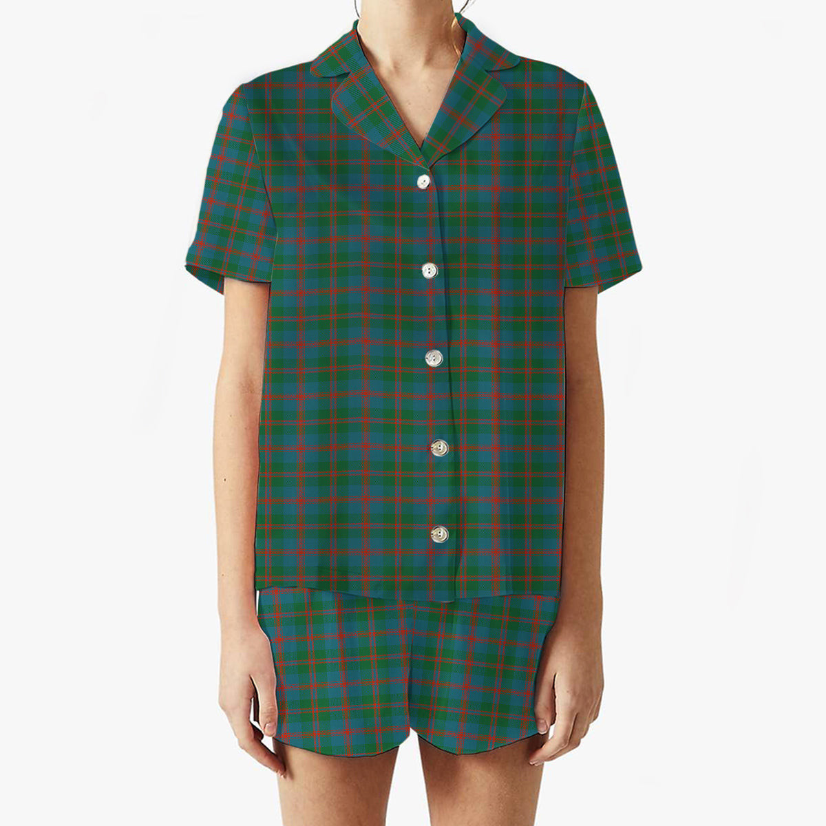 ScotsTee Shop Scottish Robertson of Struan Ancient Women's Short Sleeve Short Set Tartan Pyjama Set