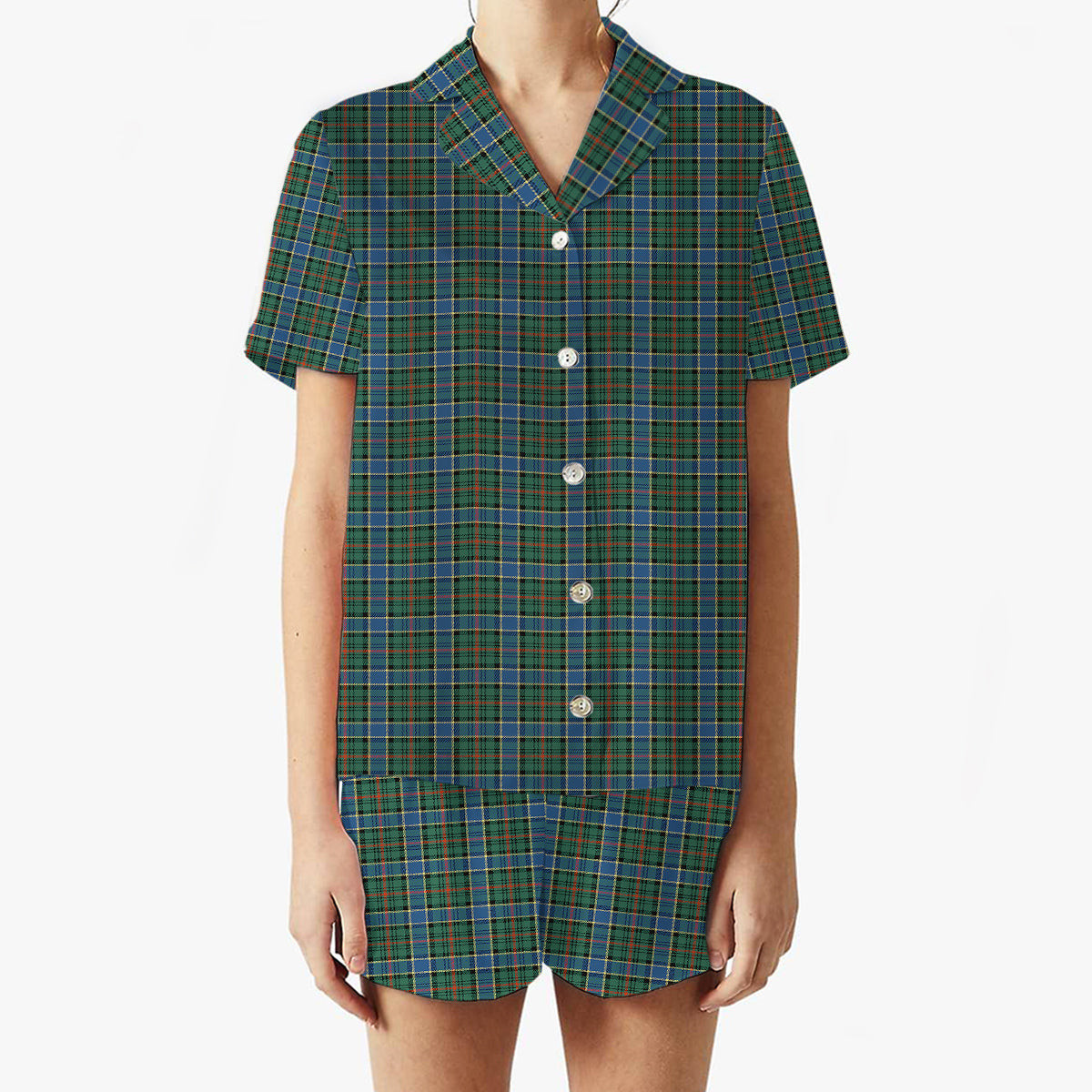 ScotsTee Shop Scottish Ogilvie (Ogilvy) Hunting Ancient Women's Short Sleeve Short Set Tartan Pyjama Set