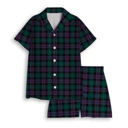 ScotsTee Shop Scottish MacArthur of Milton Modern Women's Short Sleeve Short Set Tartan Pyjama Set
