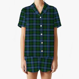 ScotsTee Shop Scottish MacNeil of Barra Chief Women's Short Sleeve Short Set Tartan Pyjama Set
