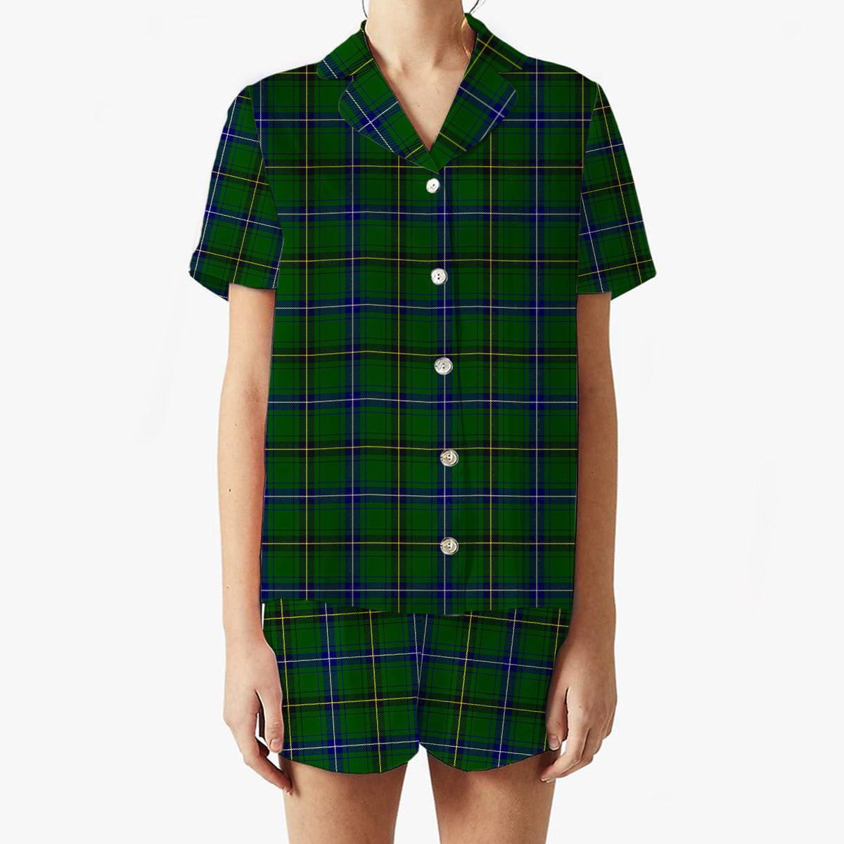ScotsTee Shop Scottish Henderson Modern Women's Short Sleeve Short Set Tartan Pyjama Set