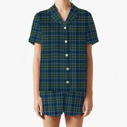 ScotsTee Shop Scottish Greenshields Women's Short Sleeve Short Set Tartan Pyjama Set