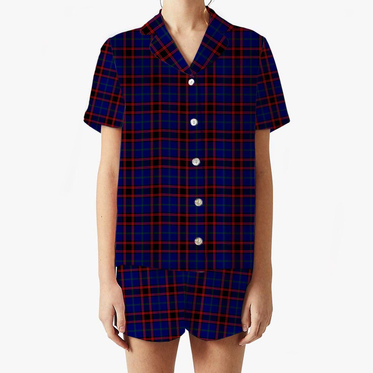 ScotsTee Shop Scottish Home Modern Women's Short Sleeve Short Set Tartan Pyjama Set