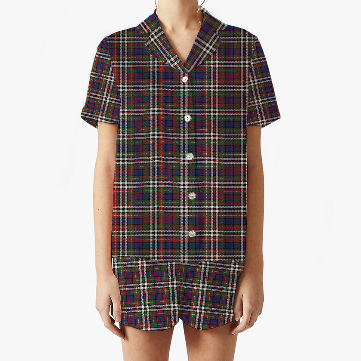 ScotsTee Shop Scottish McDonell of Glengarry Dress Modern Women's Short Sleeve Short Set Tartan Pyjama Set