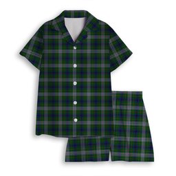 ScotsTee Shop Scottish Johnston Dress Dalgleish Women's Short Sleeve Short Set Tartan Pyjama Set