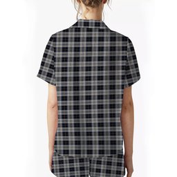 ScotsTee Shop Scottish Menzies Black Dress Women's Short Sleeve Short Set Tartan Pyjama Set