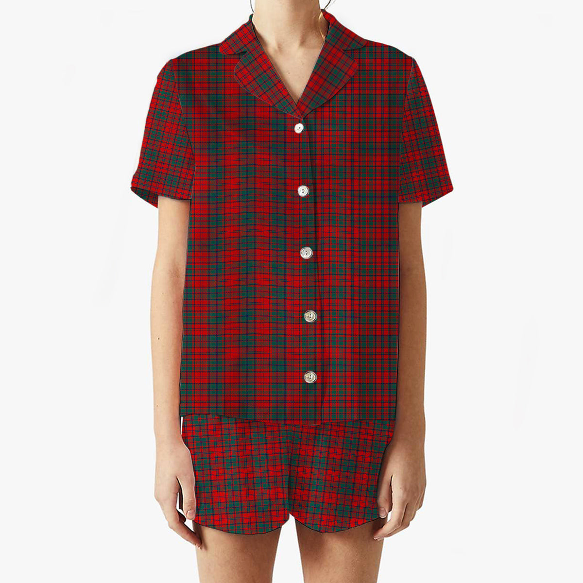ScotsTee Shop Scottish Stewart of Appin Modern Clan Women's Short Sleeve Short Set Tartan Pyjama Set