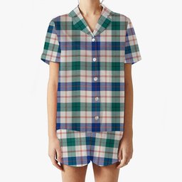 ScotsTee Shop Scottish Guthrie Dress Modern Women's Short Sleeve Short Set Tartan Pyjama Set