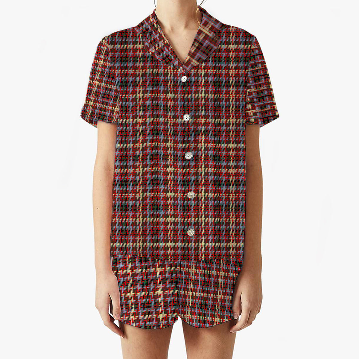 ScotsTee Shop Scottish McKay of Strathnaver Modern Women's Short Sleeve Short Set Tartan Pyjama Set