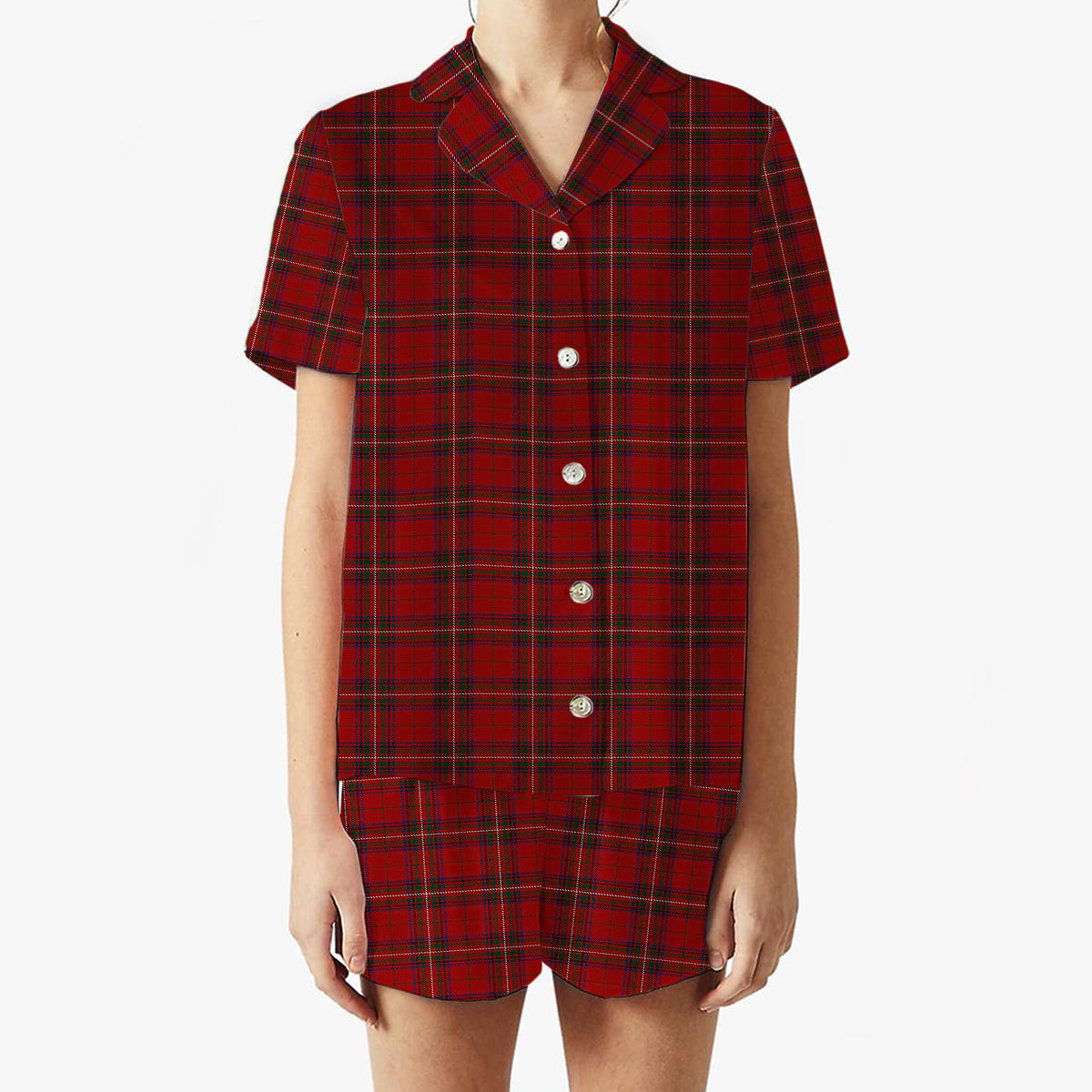 ScotsTee Shop Scottish Stewart of Rothesay 1 Women's Short Sleeve Short Set Tartan Pyjama Set